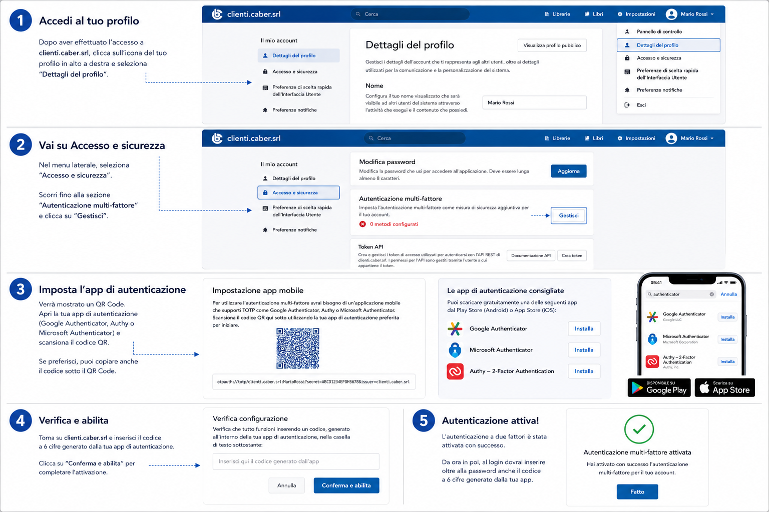 Autenticazione a due fattori step by step 